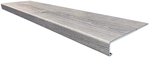 Step Solution Stair Treads and Filler Combo Kit - Vinyl Planks on Stairs - Match Home Depot Vinyl Floor Colors - Seamless Bullnose - 42" Length - Sterling Oak Tread (2 Pack)