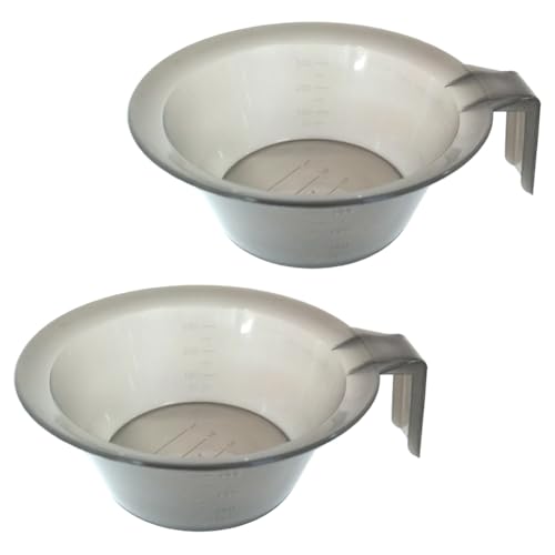 lasenersm 2 Pieces Hair Color Mixing Bowl Hair Color Bowl Hair Dye Bowl Applicator Bowl Plastic Color Mixing Tint Bowls Hair Dyeing Bowls Dyeing Coloring Tool for Home Salon Hairdressing, Gray