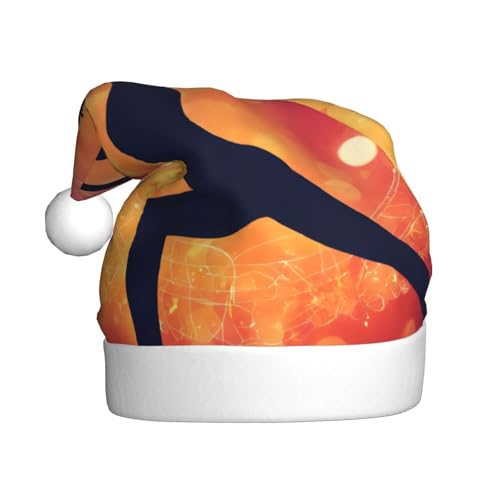 YKJJFVZ Gimnasio Juegos Imprimir Papá Noel Sombrero, Sombrero de Navidad para Adultos Unisex, Sombrero de Navidad para Año Nuevo