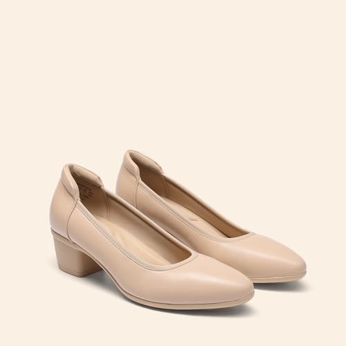 DREAM PAIRS Women's Low Chunky Block Heel Dress Shoes Closed Round Toe Comfortable Heels Work Wedding Office Pumps Shoes - Image 4