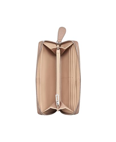Image of Guess Women Taupe Solid Niko Medium Zip Around Wallet