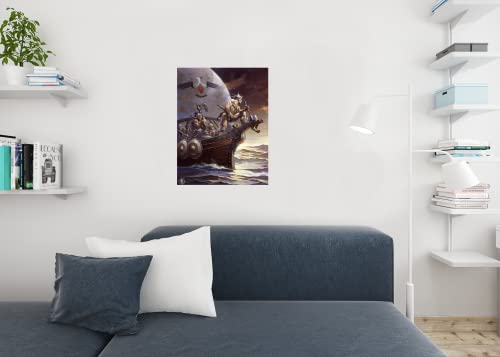 Viking Poster Gothic Fantasy Wall Art Kane On The Golden Sea By Frank Frazetta Cool Wall Decor Art Print Poster 24X36 #TOP4