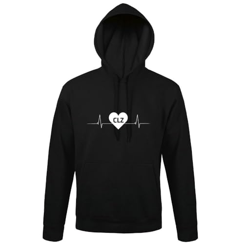 shirt84 Clausthal-zellerfeld CLZ Matrícula Latido del corazón Hombres Sudadera con capucha, Negro , XXL