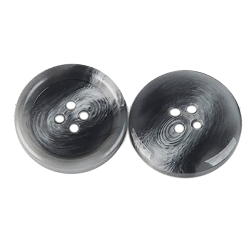 GYZD Boutons 6 Pièces en Résine, Tous Assortis À Une Boucle Exquise De 30 Mm De Diamètre, Un Manteau Adapté À Un Pantalon De Costume Coupe-Vent,Gris,30mm Cover