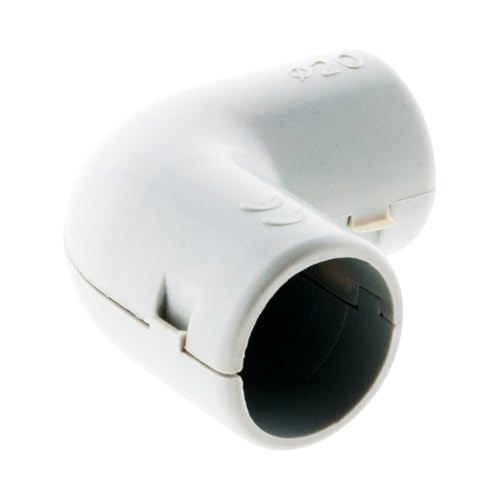 Zenitech - Lote de 10 Escuadras IRL Ø20mm - PVC Duradero - Para Conductos Rígidos, Instalación de Tubos Eléctricos Interiores - Fijación Fiable - Bricolaje y Profesionales - Gris