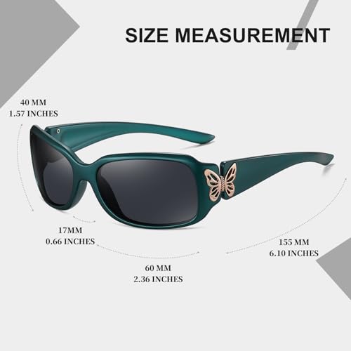 Image of HAOLOTA Women's Polarized Sunglasses - Fashionable Wraparound Butterfly Design with UV400 Protection