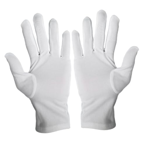 SHINEOFI 12 Guantes Industriales de Poliéster Transpirables para Trabajo y Etiqueta Blancos Protección Cómoda para Jardinería Limpieza y Tareas Manuales