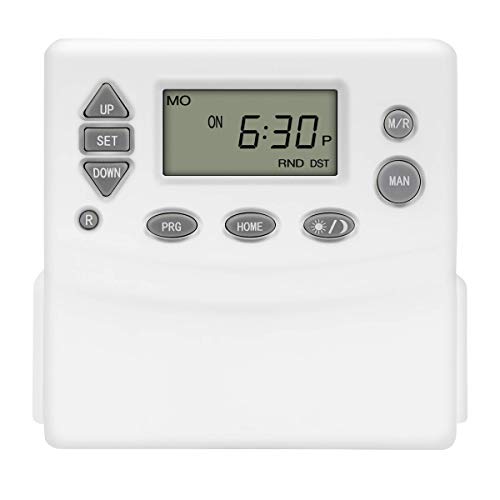 Topgreener Heavy Duty Programmable Plug-In Digital Astronomic Timer For Lights, & Electrical Outlets, Grounded Outlet, Random & Daylight Savings Timer Switch, 120V 15A 1200W, Tgt09-2Pcs, White, 2 Pack #TOP1