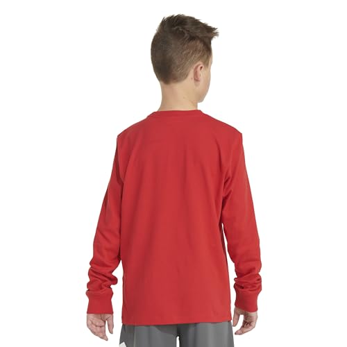 adidas Boys' Long Sleeve Cotton Badge of Sport Logo T-Shirt4