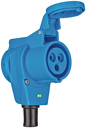 Brennenstuhl Prise de Courant électrique CEE et Prise de Courant française Solutions Outdoor avec clapets à Fermeture Automatique (Deux Prises en Une, 16A, 2P+T, IP44) Bleu