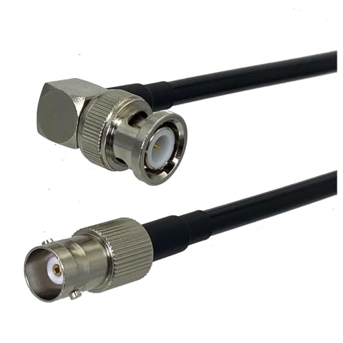 Cable coaxial RG58 BNC para montaje de panel con tuerca de mamparo y terminal acodado 3M 2