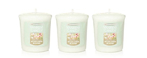 Yankee Candle Lot of 3 Wildflower Blooms Sampler Votive Candles 1.75 oz Each