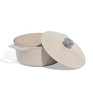 Made In Cookware – Dutch Oven 5.5 Quart – Linen – Enameled Cast Iron – Exceptional Heat Retention & Durability – Professional Cookware – Crafted in France – Induction Compatible