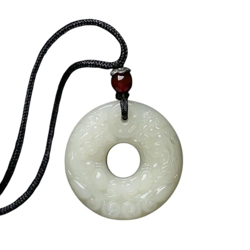 CUTEZING White Jade Dragon-Pixiu Jade Pendant Fashion Runes Engraving Pendants