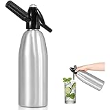 Rcuihak ソーダサイフォン 1L ソーダサイフォン ソーダメーカー 炭酸水ディスペンサー 圧力調整ウォーターボトル DIY 飲み物機 キャンプ 自宅用 オフィス用 (シルバー)