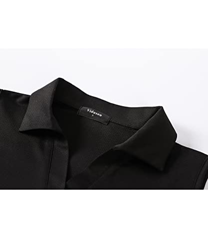 Vidusou Sports Polo Shirts For Women,Sleeveless Polo Shirts Golf Tennis Ball Games Shirts Lightweight Moisture Wicking Casual Polo Shirts For Women Black Xl #TOP2