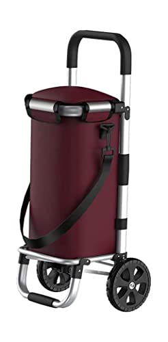 QUANLI Faltbarer Einkaufstrolley, praktische Aufbewahrung, zusammenklappbarer Einkaufstrolley mit Oxford-Tuchtasche…