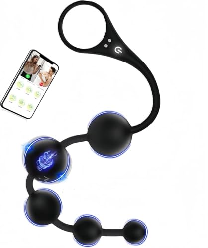 Couple Viboators, Vibrating Plugs Beaded Small with 9X Vibrating Mode, 14.5 Inch with App Control J0427