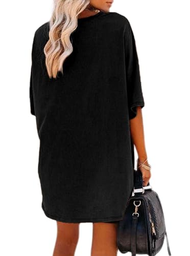 Remidoo Women's Oversized T Shirt Crewneck Solid Short Sleeve Baggy Cotton Tees2