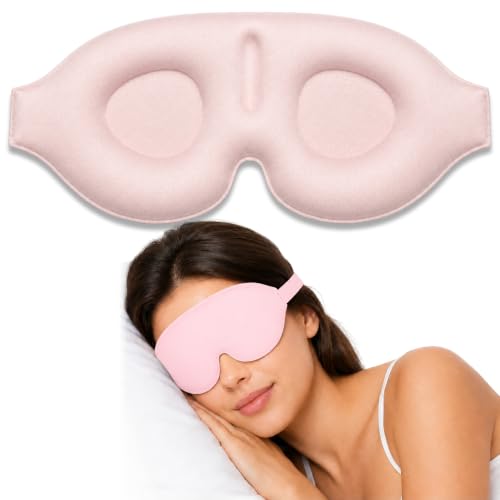 Antifaz para dormir Unisex, Cubreojos para el sueño, Seda, Color Rosa