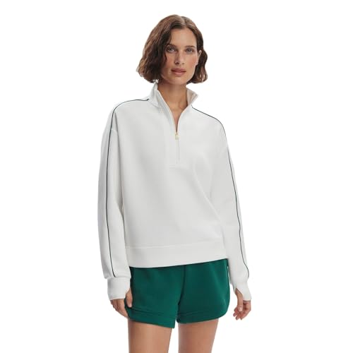 Varley Kirsi Half-Zip Womens Pullover - White/Forest/M