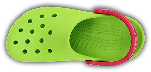 Image of Crocs Men's and Women's Classic Clog, Volt Green /Raspberry, 8 Women /6 Men