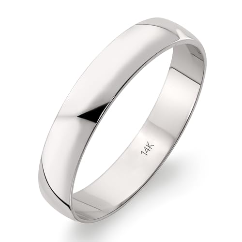 Image of Wedding Band 14K /10K Solid Gold 4mm Comfort Fit Plain Ring Men Women