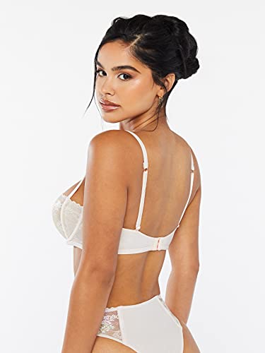 Savage X Fenty, Women's, Caged Lace Unlined Balconette Bra, Iridescent Vintage Floral Lace, 36Dd #TOP2