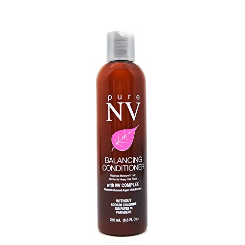 Pure NV Balancing Conditioner: Infused with Argan Oil, Keratin, Collagen, Natural Vitamins, and Lavender for Smoother, More Manageable Hair- Sulfate & Sodium Chloride Free (8.5 Oz Bottle)
