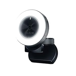 Razer Kiyo – Desktopcamera voor streaming met in sterkte verstelbare ringlamp voor HD-video streaming (Ondersteunt Open Broadcaster Software en Xsplit, Snelle en nauwkeurige autofocus)