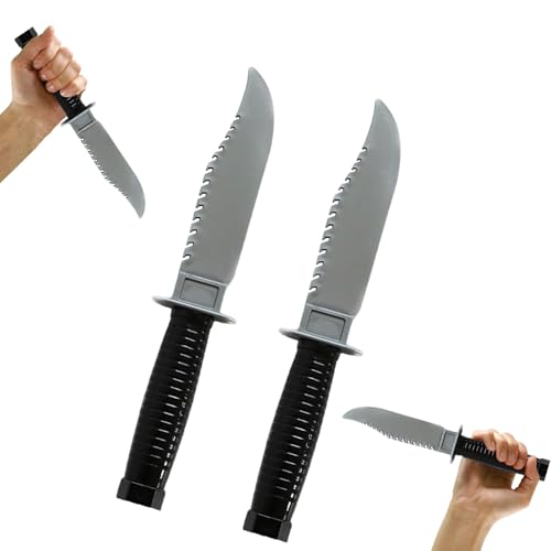 Coffee Life Plus 2 Stück Halloween Fake Messer mit Blut,Horror Kunststoffmesser,Lange blutige Plastikmesser als Prank Artikel Langlebig & sicher für...