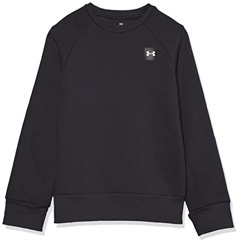 Under Armour Boys Rival Fleece Long Sleeve Crew , (001) Black / / Onyx White , Youth Small #TOP21