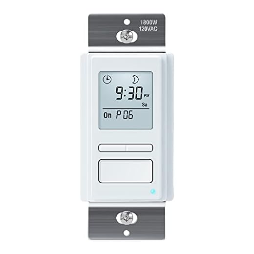Toolhome 7 Day Programmable Light Switch Timer, in-Wall Timer Switch Automatically Turn On and Off Your Lights at Sunrise/Sunset for Lights Fans Motors, Neutral Wire Required