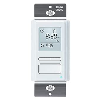 Ortis 7 Day Programmable in-Wall Timer Switch, Sunrise/Sunset Automatic Control and Random Security Mode, Digital Light Switch Timer Indoor with LCD Display for Lights/Fans, Neutral Wire Required