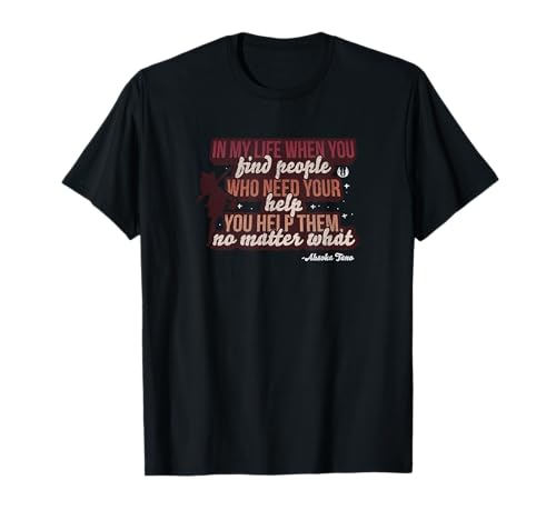 T-shirt Star Wars Ahsoka Tano en coton avec graphique silhouette et texte original