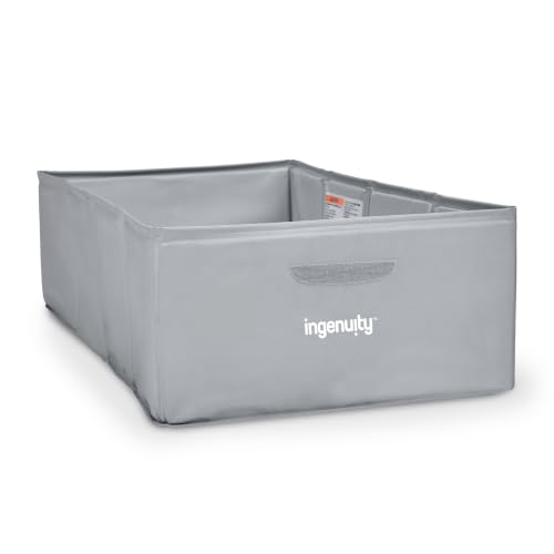 Image of Ingenuity Tuckaway Toddler Folding Tub, Converts Shower to Tub, Folds to Store, Easy to Clean, No Assembly Required, Portable Baby Bathtub for Travel, 12M-5Y, Gray