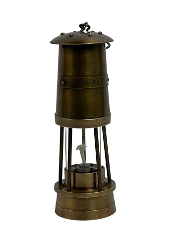 RS INTERNATIONAL Bergmann-Lampe aus Messing - Antik-Finish - 8 x 8 x 32 cm - Vintage Nautische & dekorative Laterne