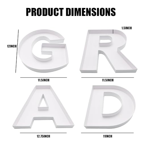 12" Fillable Cardboard Letters 'Grad' Charcuterie Tray, for 2026 Graduation Centerpiece Decoration (Large) by WENPACK - Used condition - Image 3