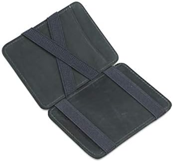 Hunterson Magic Wallet, Minimalist Wallet for Men with RFID card holder, Leather Wallet for 8 cards, Grey