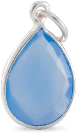 Pendant - Teardrop Blue Chalcedony 12mm (1-Piece)