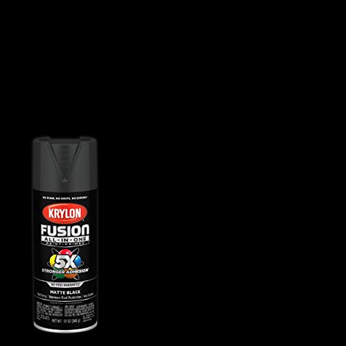 Image of Krylon K02732007 Fusion All-In-One Spray Paint for Indoor /Outdoor Use, Matte Black, 12 Ounces (Pack of 2)