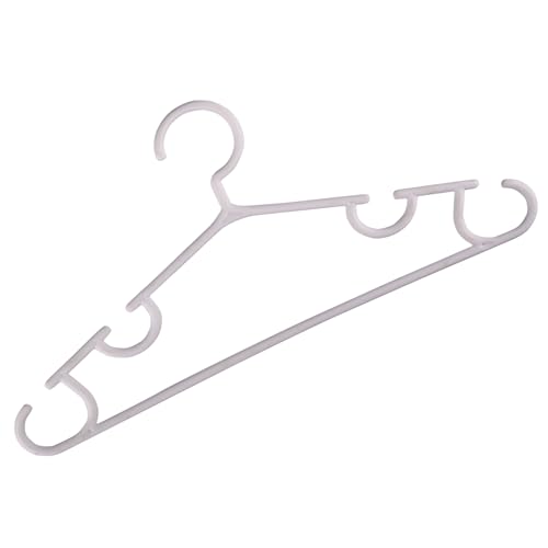 Image of Kuber Industries Pack of 40 Hangers | Multi-Purpose Hangers for Wardrobe-Almirah-Cabinets-Closet | Plastic Cloth Hanger for Trouser-Skirts-Coat-Dresses-Ties | 103 | White & Sky Blue