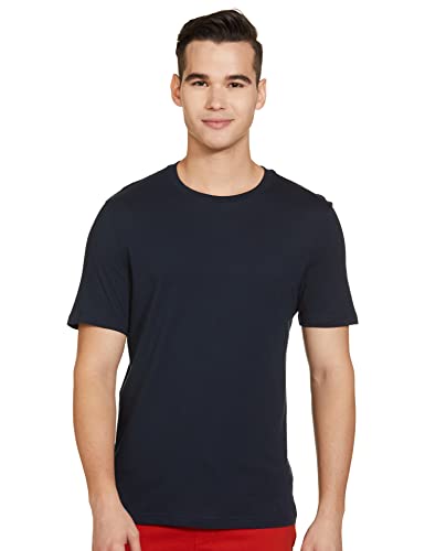 Image of Marks & Spencer Mens Solid Cotton Crew Neck Regular Fit T Shirt