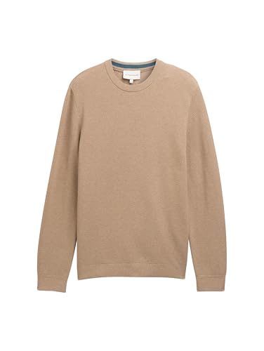 TOM TAILOR 1045899 Suéter pulóver, 31089-Hazel Brown Melange, XS para Hombre