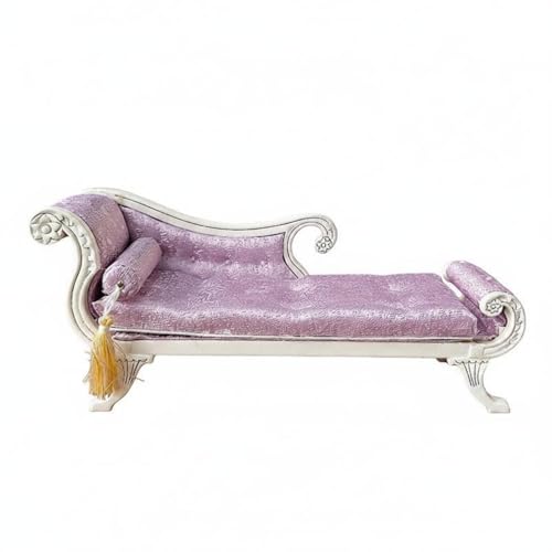 Maison de poupée sofa miniature violet en bois et textile détaillé