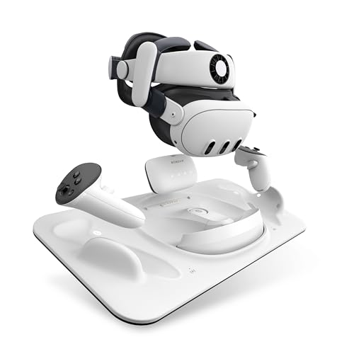 BOVR D3 laddningsdocka, trådlös laddning för kontroll, B100 snabbladdning, kompatibel med Quest 3