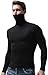 SALNIER Men Basic Turtleneck Slim Fit Long Sleeve Pullover Top Solid Thermal Knitted T-Shirt Sweaters Soft Lightweight Shirt(Black,S)
