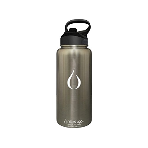 Refresh2go 32oz Excursion Vacuum Insulated Stainless Steel Filtered Water Bottle - Silver