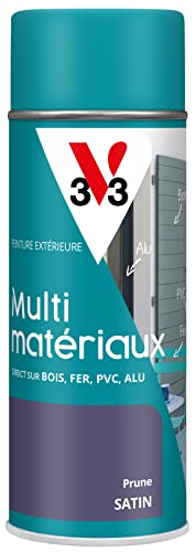 V33 Peinture extérieure aérosol multi-matériaux Direct protect®, Prune satin 400ml