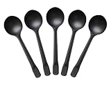OBTANIM 100 Pack large Disposable Plastic Spoons Heavy Weight Individual Wrapped Teaspoons for Soup